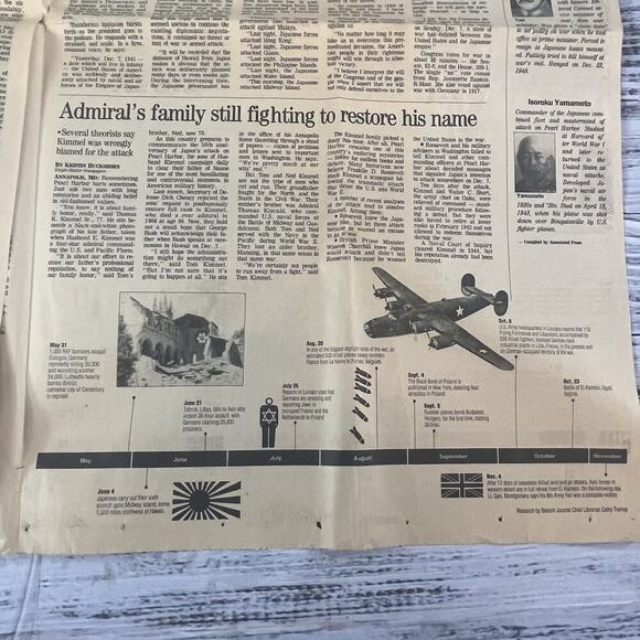 Vintage Akron Beacon Journal Newspaper Dec 1 1991/Dec 7 1941 Pearl Harbor Infamy - Picture 15 of 16